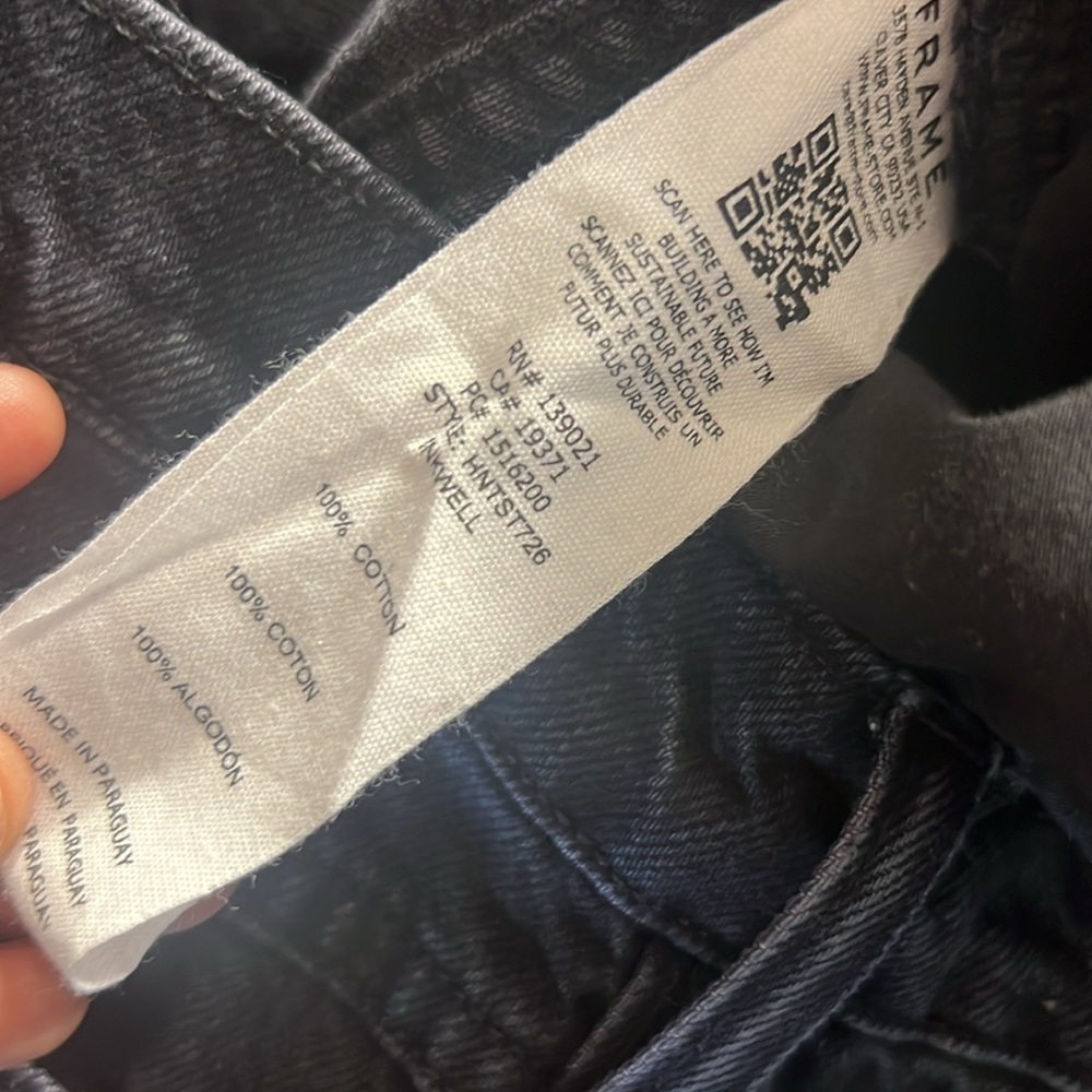 NWT FRAME Le High Wide Crop Jeans Women’s Size 28/14” Waist Inseam 30.5 Black - Picture 11 of 11